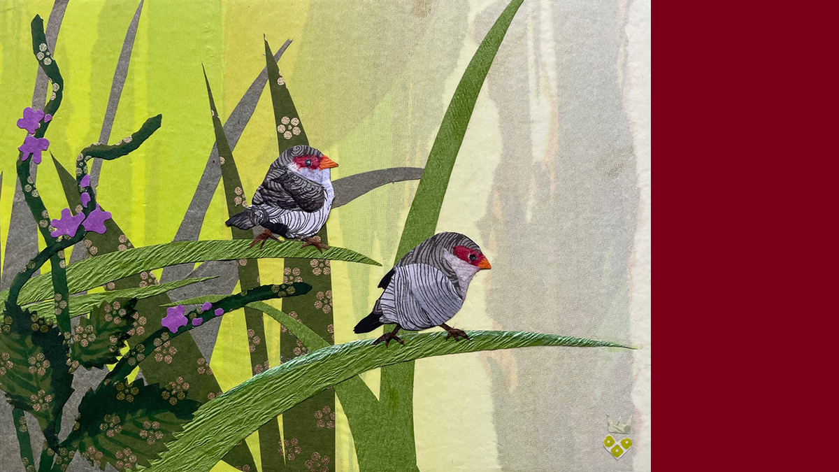 Bird Study - Waxbills by Sara Bauer